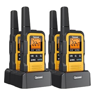 Gaswei G2Pro+ Heavy-Duty Walkie Talkies IP67 Waterproof Two-Way Radios with NOAA Weather Alert & Floating | 2-Watt Long Range for Job Sites, Hunting | Dual PTT, FM Radio, SOS, VOX(4pack) - Amazon product rated Grade A
