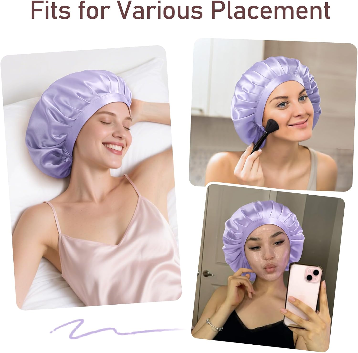 LitBear 100% Mulberry Silk Bonnet for Sleeping Women, 22 Momme Silk Hair Wrap with Elastic Band for Long Short Curly Hair - Image 8