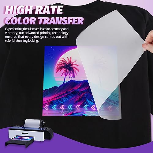 Miniatura 2 de LYPOBALA Rollo de película de transferencia DTF de 11 pulgadas x 328 pies, película DTF mate de doble cara de alta calidad para