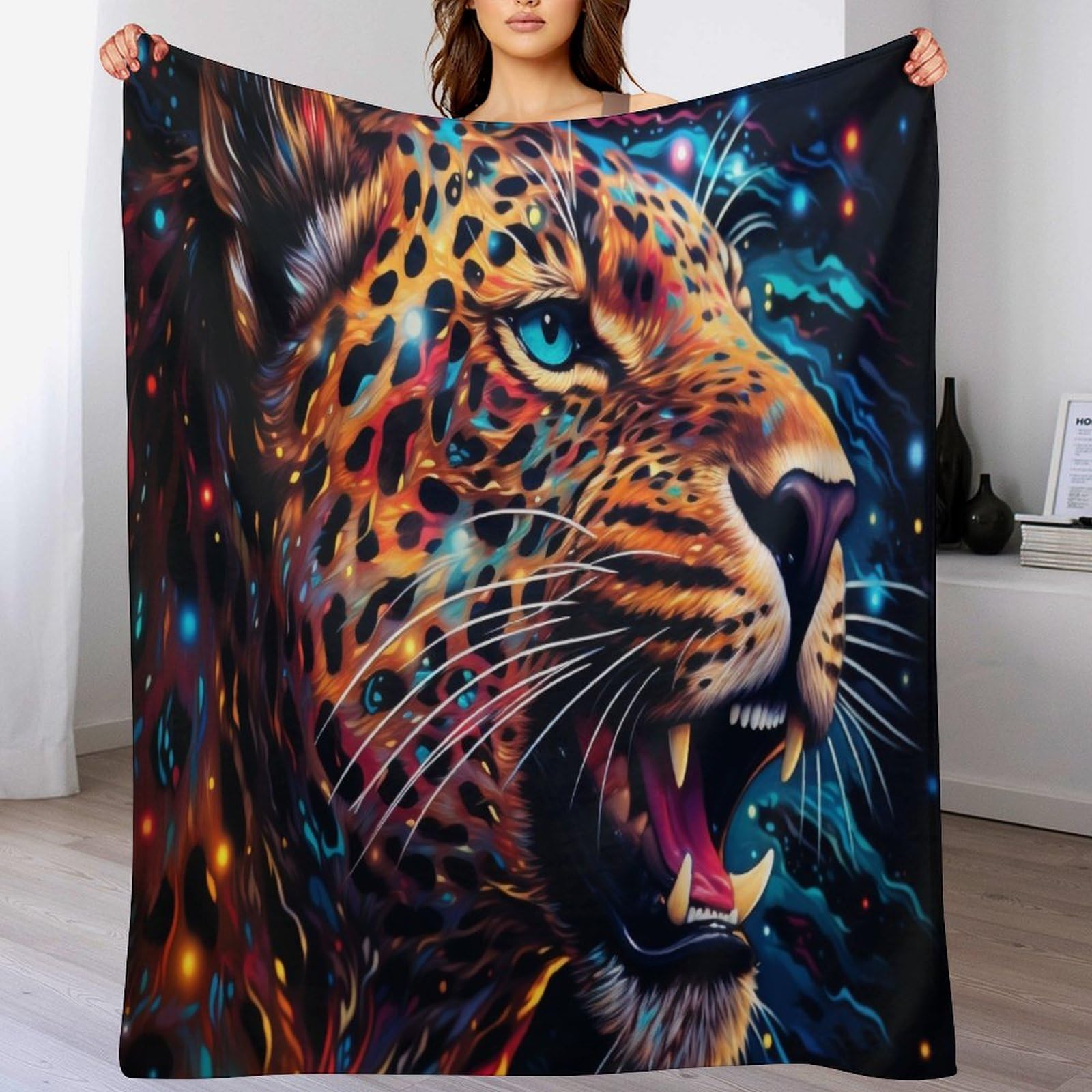 Couverture léopard pour canapé et chambre | Plaid doux 100x130 cm