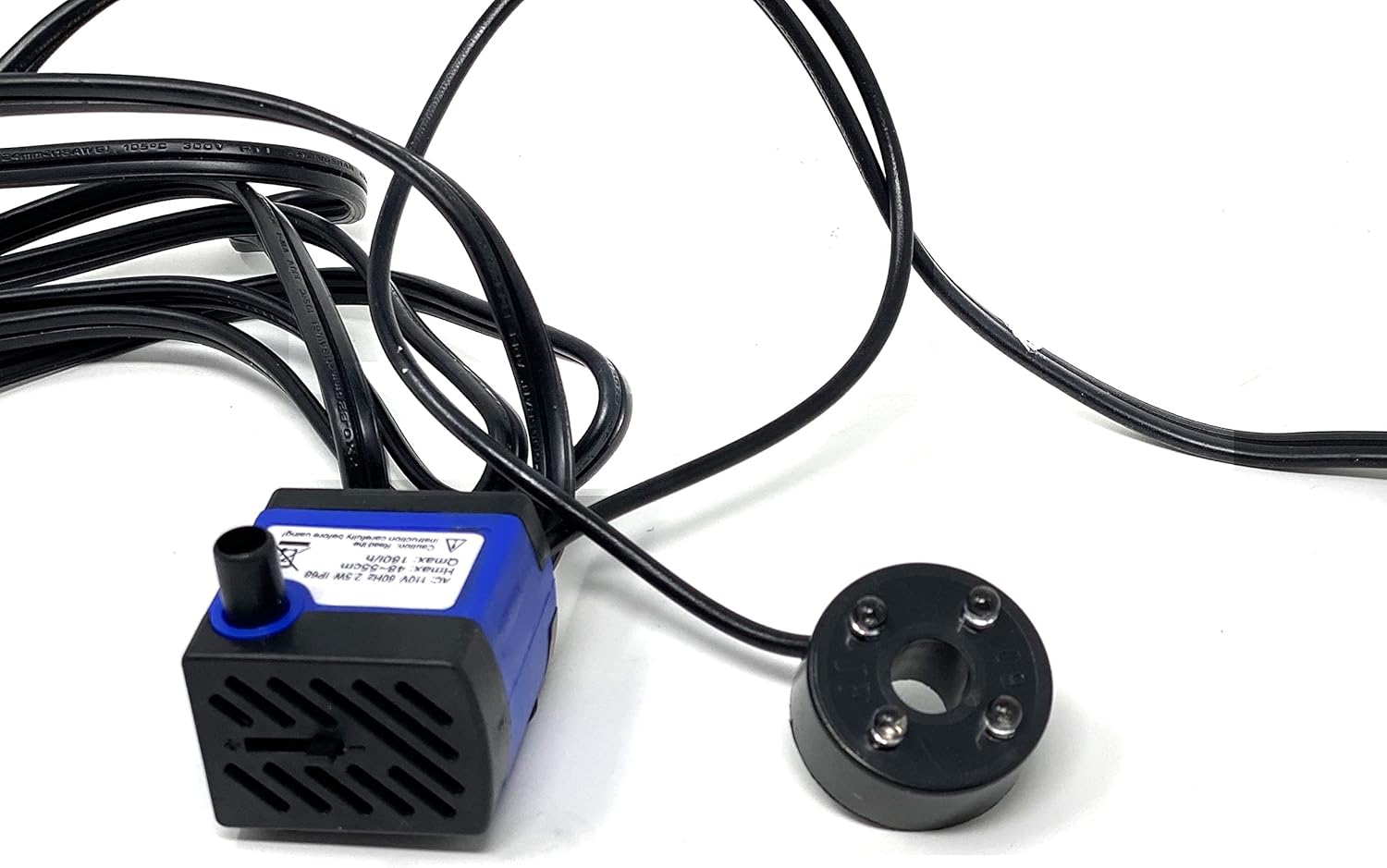 Submersible Water Pump with 4 LED Lights + Tube Inlet for