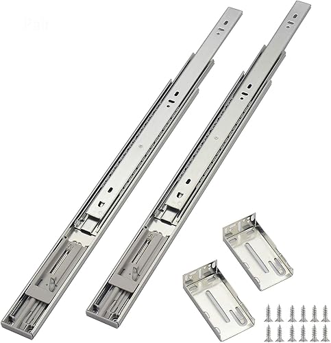 Miniatura 9 de OCG Diapositivas de cajón de cierre suave de 22 pulgadas (10 pares), rodamiento de bolas de extensión completa, deslizadores de cajón de montaje