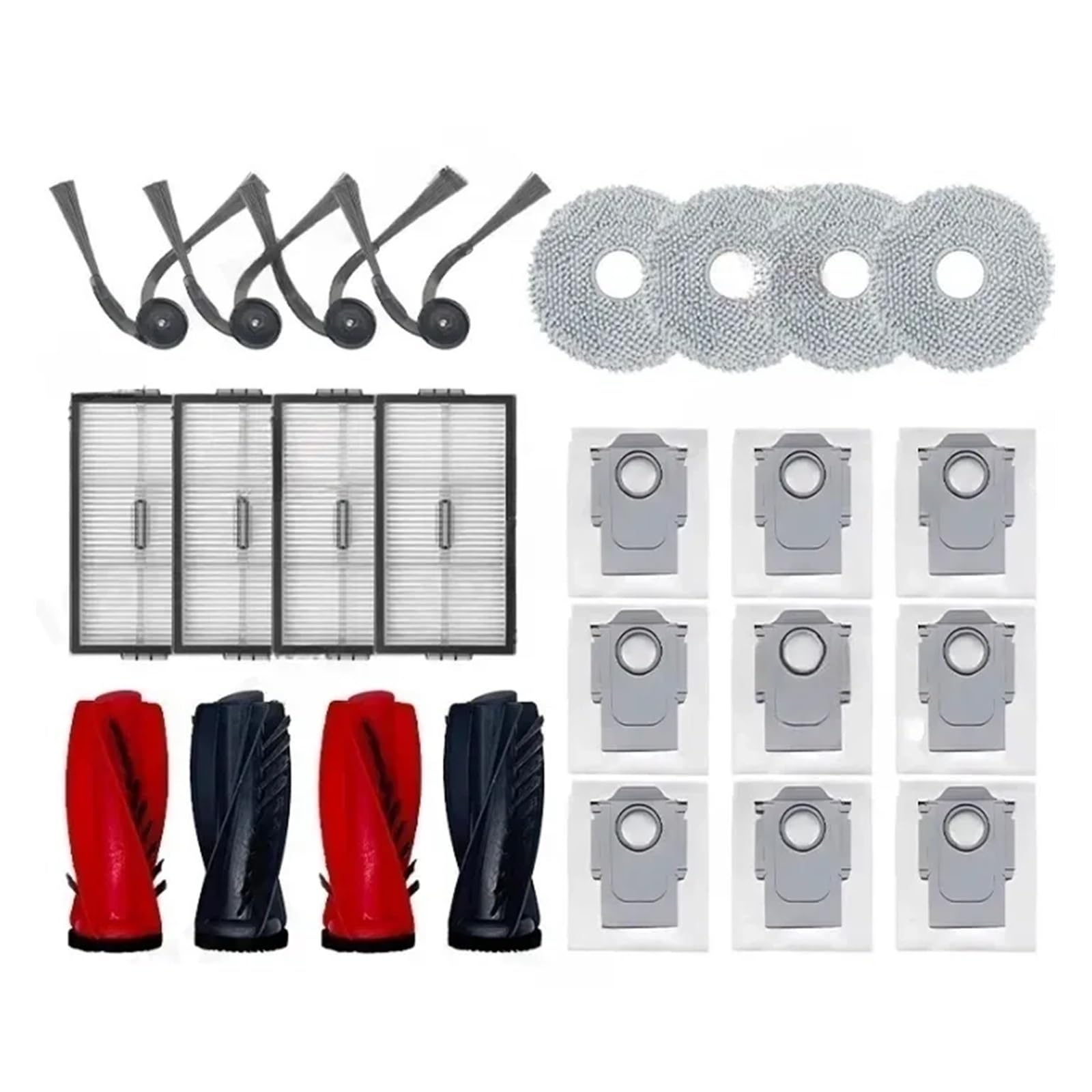 PORRSYDCD Main Side Brush Hepa Filter Mop Cloth Dust Bag Accessories，Compatible With Roborock Saros 10R Robot Vacuums Spare Parts Kit(Set 2)