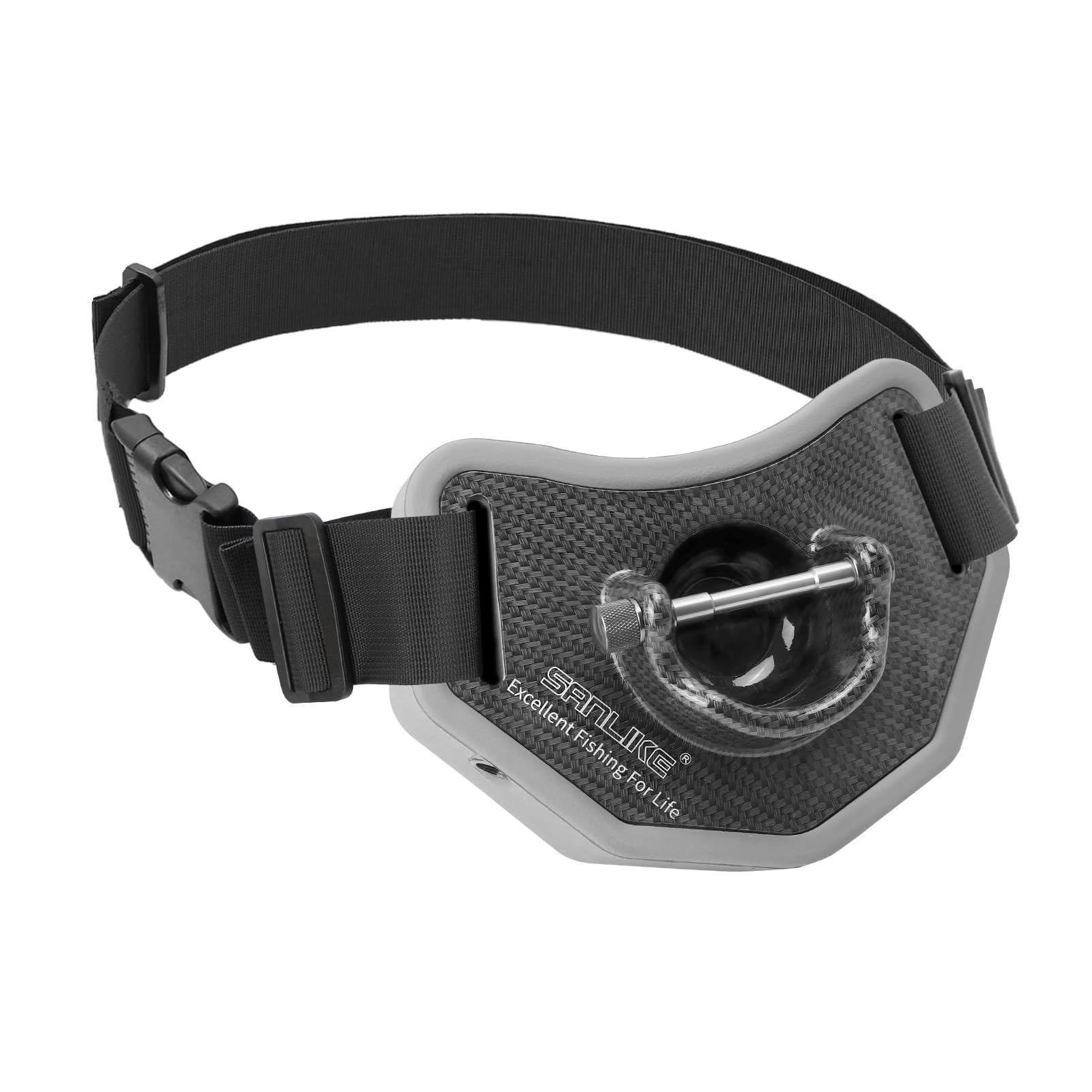 SAN LIKE Fishing Belt Rod Holder,Adjustable Fishing Fighting Waist Belt with EVA Padded Plastic Material Fishing Belt,360 Degree Adjustable (Grey)