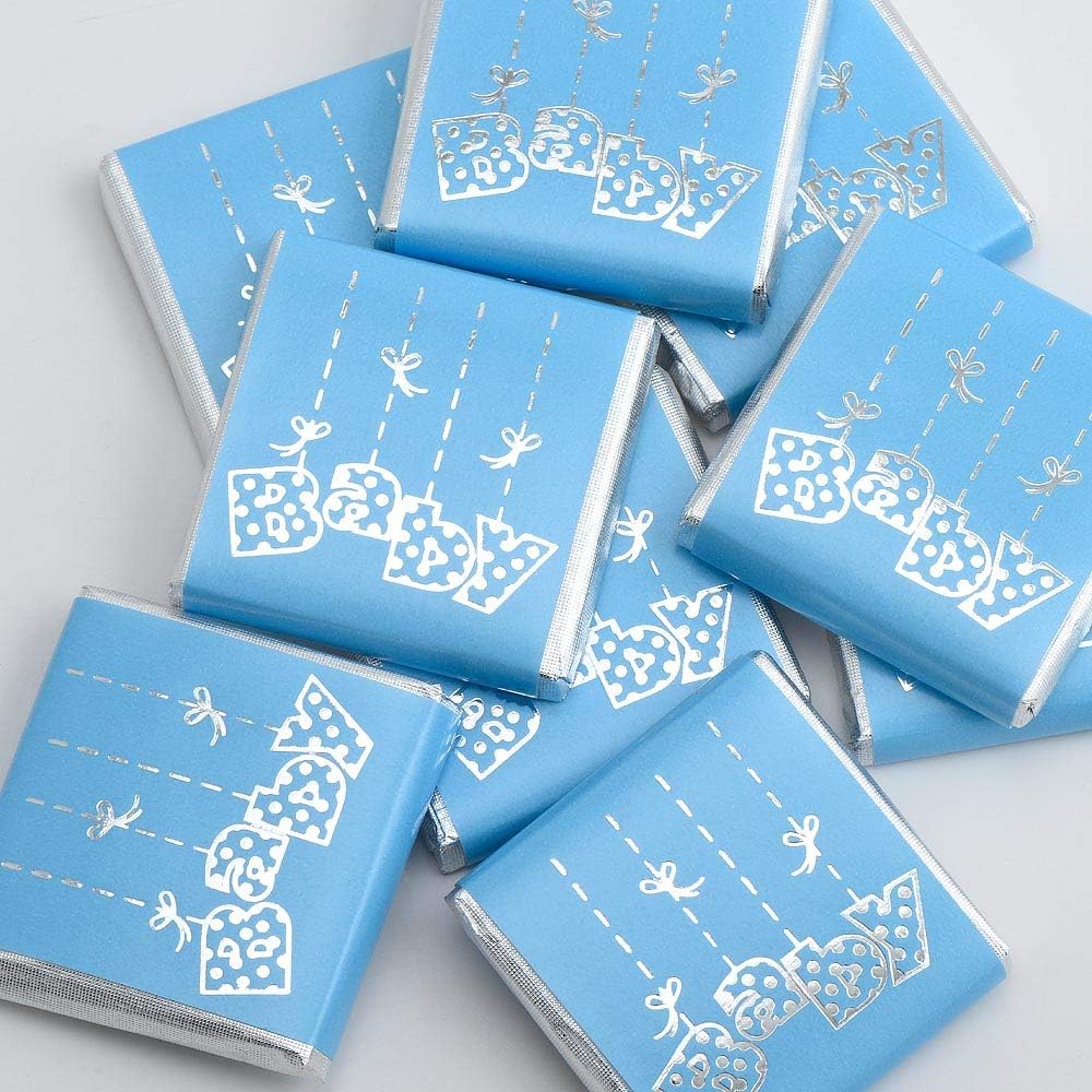 Baby Shower Chocolate Neapolitans Blue Baby Boy (50 Chocolates)