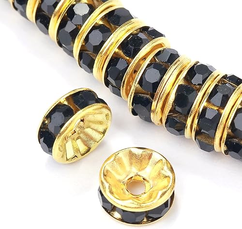 Miniatura 10 de 100 cuentas espaciadoras de Rondelle, cuentas de cristal chapadas en plata, cuentas sueltas de diamantes de imitación checo para hacer joyas y