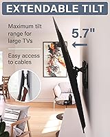 Vista 5 de SANUS Soporte de pared inclinable para TVs de 46" - 90" o 150 libras - Soporte de inclinación premium con ajuste universal - Extensión suave de 5.7