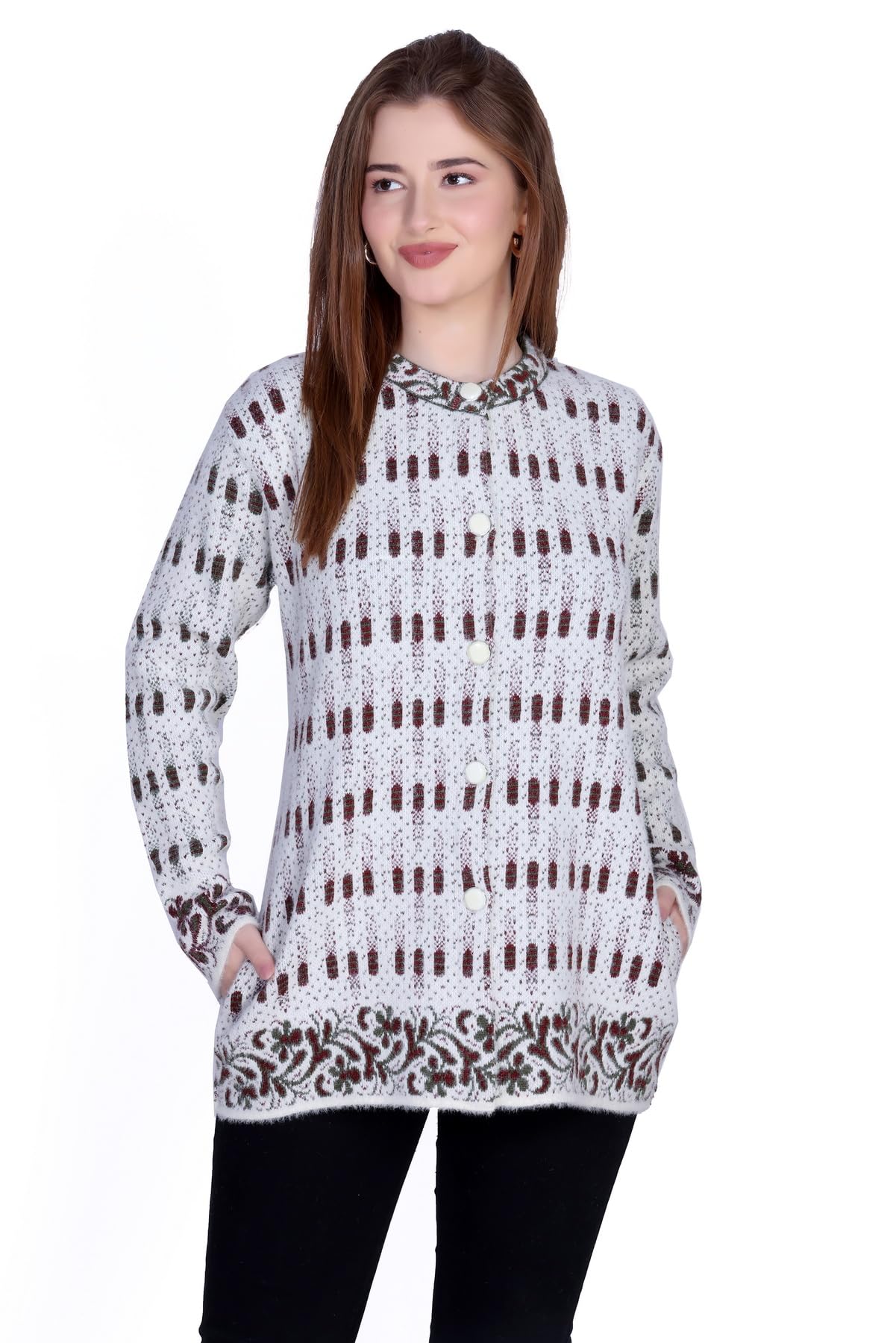 montrex Women Wool Blend Cardigan Full Sleeve Winter Sweater with Side Pockets Woolen Cardigan for Ladies & Girls-picture-15
