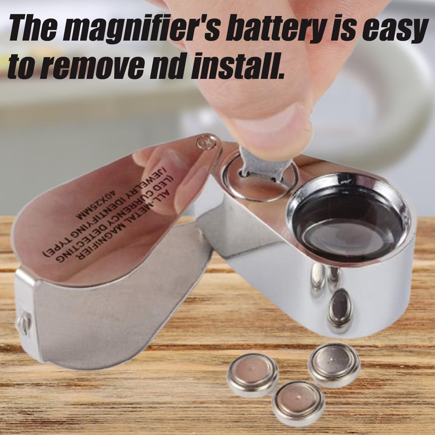 Rongon Pocket Magnifying Glass 40X Dual Light LED UV Jewelry Loupe - High Magnification Portable Magnifier Lens for Gemstone Identification, Watch Repair & Scientific Observation - Image 7