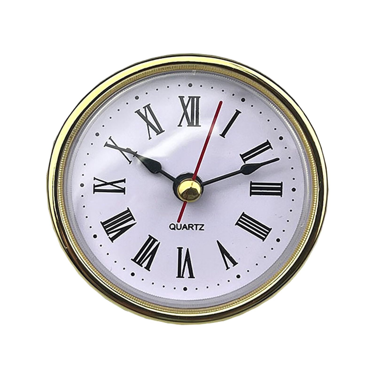 NVOQILIN (65mm) 2.56Inch Minis Quartzs Clock Insert with Arabic/Roman Numerals Replacement Round Quartzs Movement Miniature Clock Minis Insert Round Movement