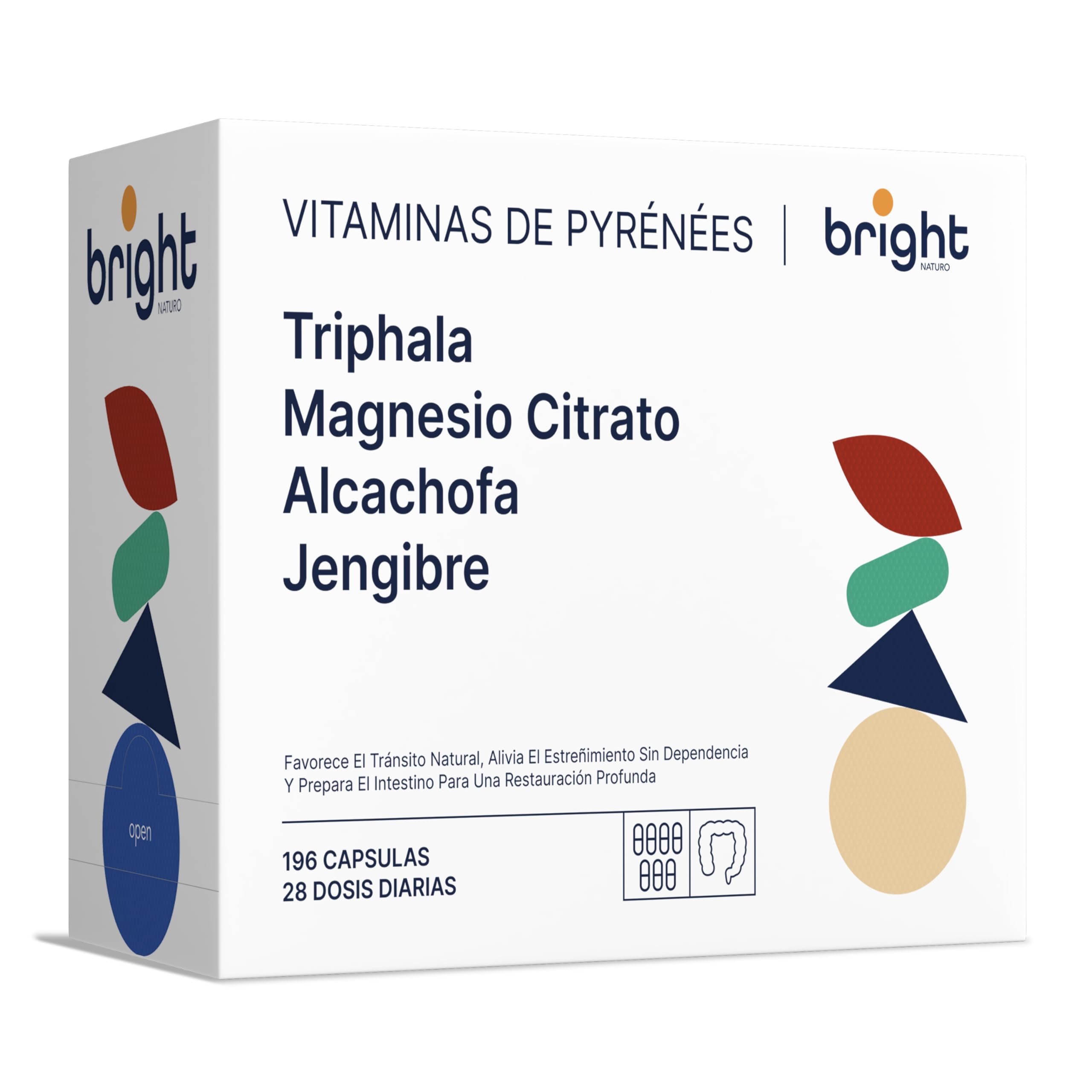 Apoyo al Tránsito Intestinal con Alcachofa, Triphala, Magnesio y Jengibre | 7 Suplementos en 2 Bolsitas Para el Estreñimiento | Detox, Digestión y Regularidad | 28 Dosis diarias