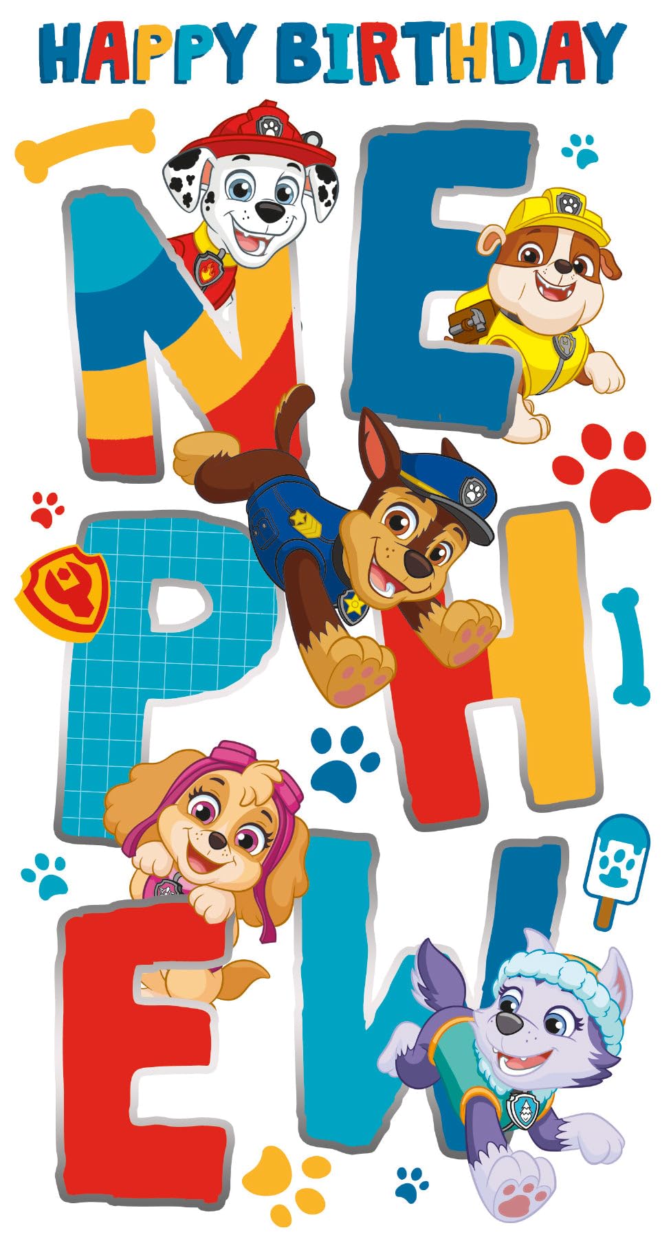 paw patrol, nephew, birthday card