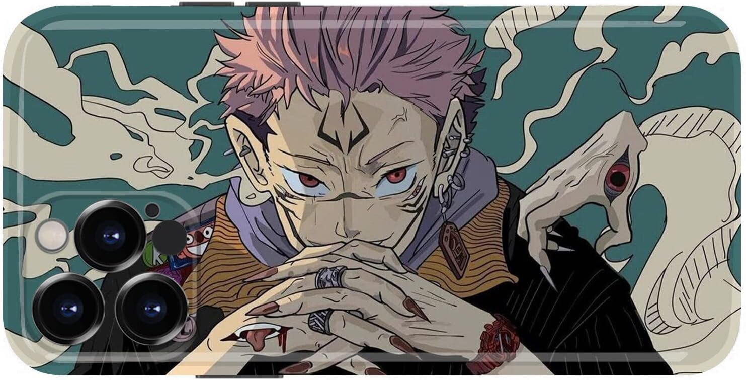 HXUANXUAN Japanese Manga Ryomen Sukuna Jujutsu Kaisen Anime IMD Soft Silicone Case Compatible with iPhone 7 8 Plus X XR XS Max 11 12 13 Pro Max Mini SE 2020 Phone Case (iPhone 13 Mini,DD785)