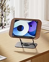 Vista 6 de Viozon Book Stand for Reading,Book Holder, Height&Angle Adjustable, 360° Rotating Base, Foldable and Portable, Lightweight for Office, Kitchen