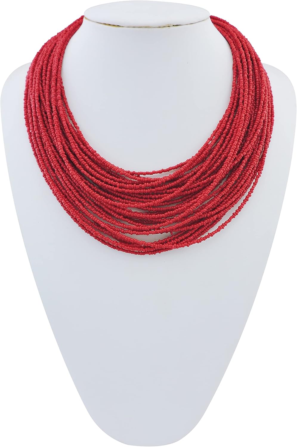 Bocar Multi Layer Chunky Bib Statement Seed Beads Cluster Collar Necklace for Women Gift (NK-10351) - Image 2