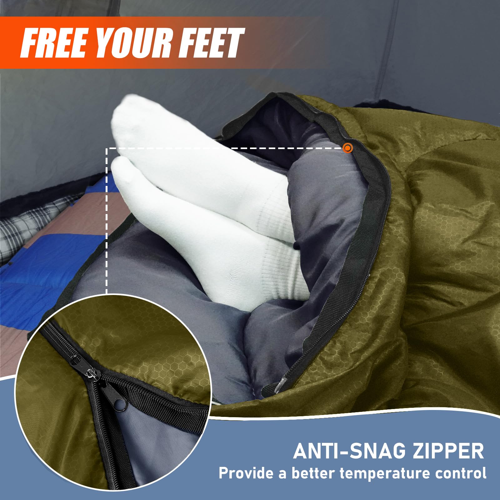 MEREZA Sleeping Bags XL For Adults Mens Large Wide Sleeping Bag For Camping