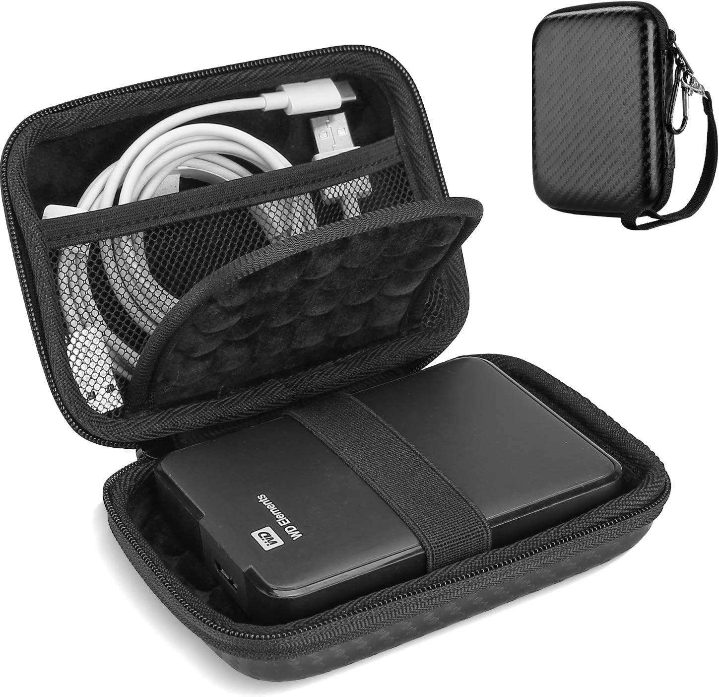 External Hard Drive Case 6.35 cm 2.5 Inch EVA Universal Electronics Power Bank Bag Protective Cable Bag Travel Organiser for WD My Passport Mobile, Accessories, Cable, HDD, SSD Twill