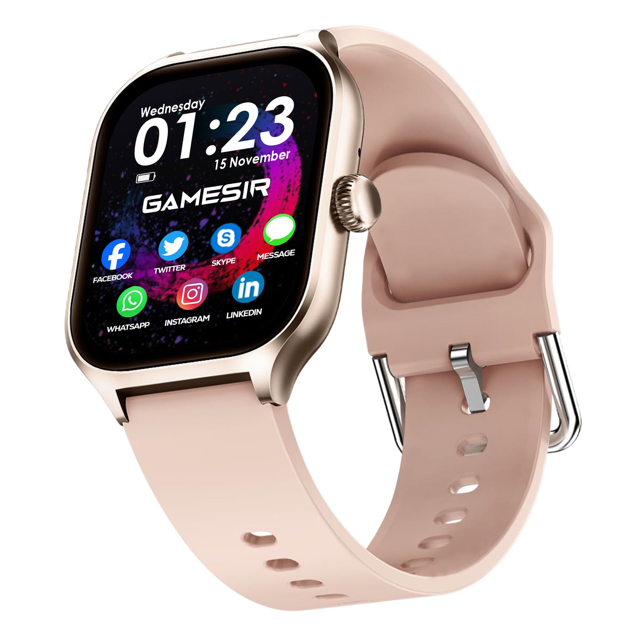 GameSir H18 Pro Smartwatch with Long Battery Life, 2.01" High-Resolution Screen, Bluetooth Calling, IP68 Waterproof, TFT Display, Luxury Design for Men & Women (Pink)-image-40