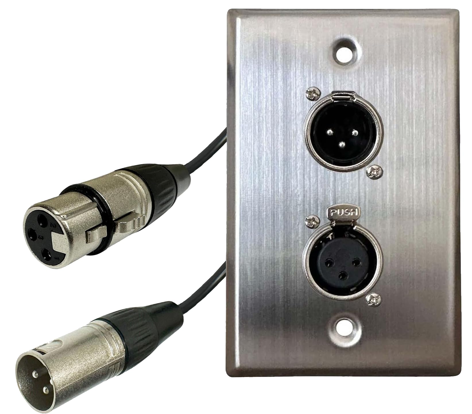 DIYTECH Premium XLR Wall Plate, Solderless, No Solder, Audio Wall Plate, for Pro Audio Installation (M2F & F2M 2-Port)