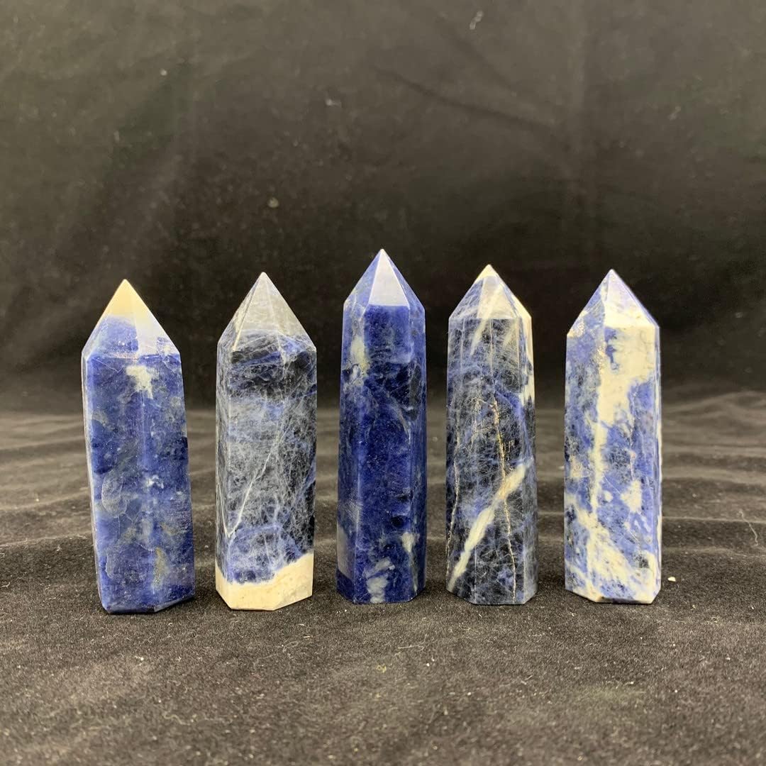 ホームコレクション クリスタル ナチュラル ブルー ソーダライト クォーツ オベリスク クリスタル ワンド ポイント ストーン クリ