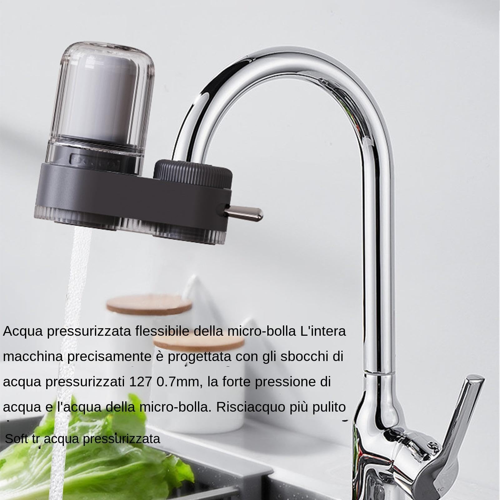 Depuratore d'acqua per rubinetto, filtri per l'acqua con montaggio su | rubinetto, Purificatore per rubinetto naturale ad alta efficienza, da cucina regolabili con filtro composito a sette