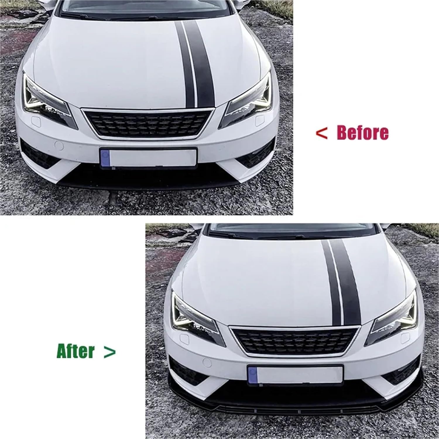Compatible for Seat for Leon for MK3.5 MK 3. 2017 2018 2019 Car Accessories Front Bumper Lip Spoiler Splitter Diffuser Chin Body Kits Cover(Black)