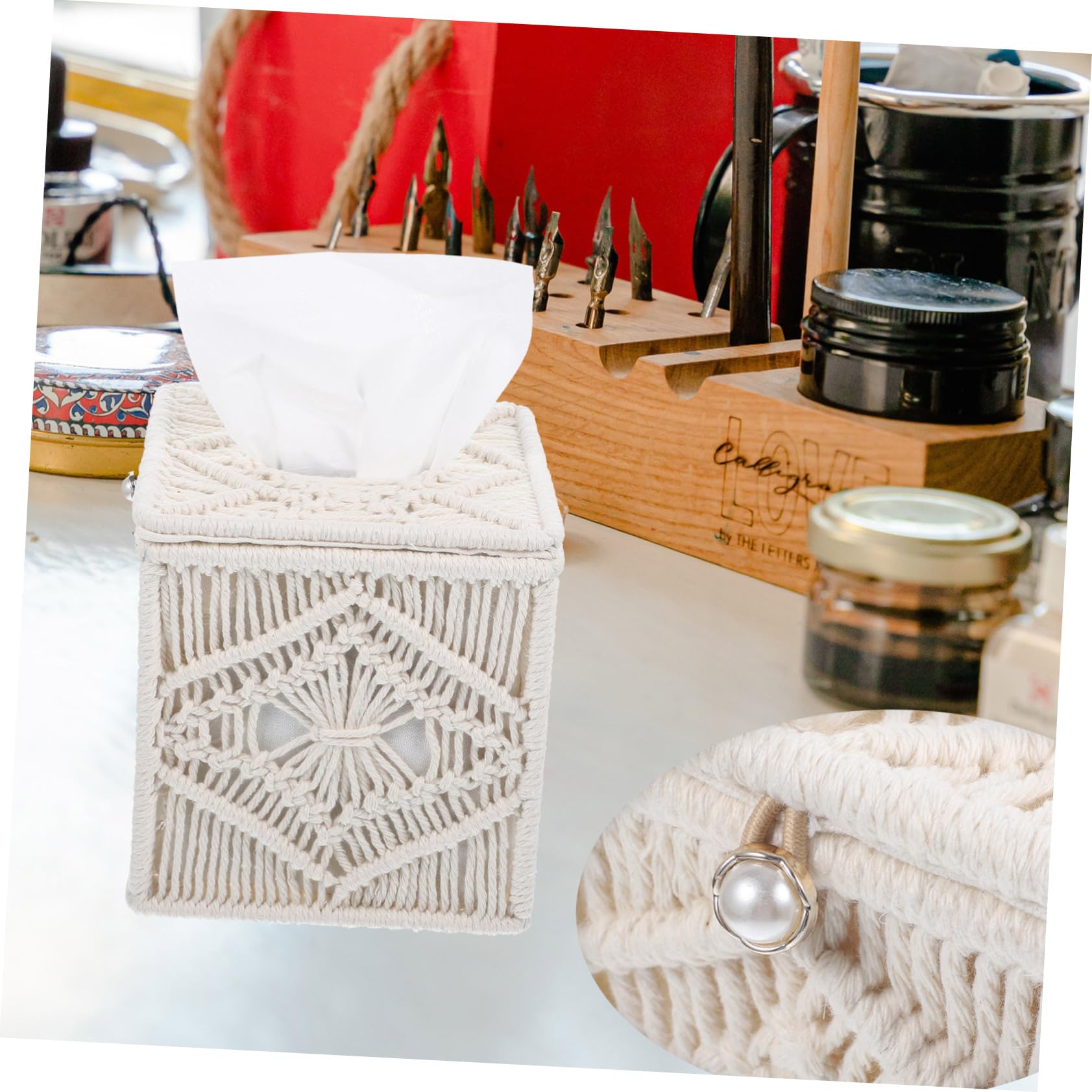 Amazon｜DOITOOL ボヘミアンスル コッロープ製 ティッシュボックス