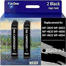 BeOne Remanufactured Replacement for Epson 822XL Ink Cartridges Black | For Epson WF-3820 4820 4830 4833 4834 3823,Compatibility,2 Black,High yield,Latest Upgraded Chips,reliable print quality