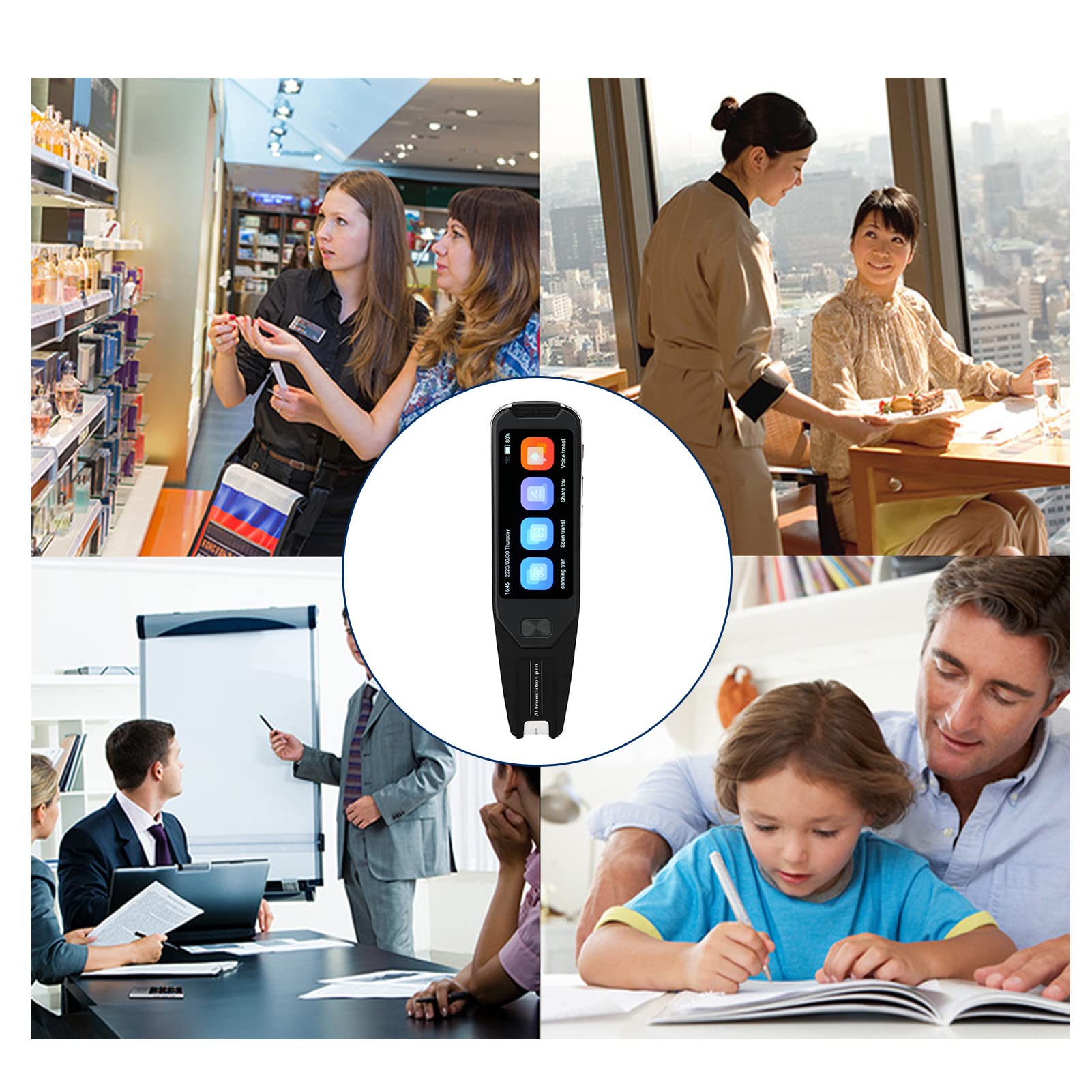 Scan-Reader-Stift, Sprachübersetzer-Smart-Stift, Intelligenter Übersetzungsstift, Elektronische Fremdsprachenübersetzer, 3,5-Zoll-Touchscreen-Übersetzerstift, Unterstützt 134