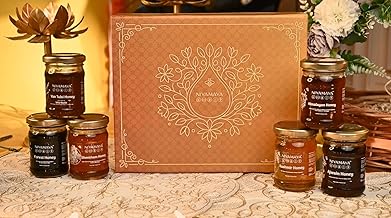 NIYAMAYA Diwali Gift Box Hamper | Pack of 6 Honeys 125gm Each | Lab Tested 100% Pure without Added Sugar Best for Corporate Gifting - Gift Hamper Idea | Fresh Honey | No Adulteration and Unheated | No Added Syrup