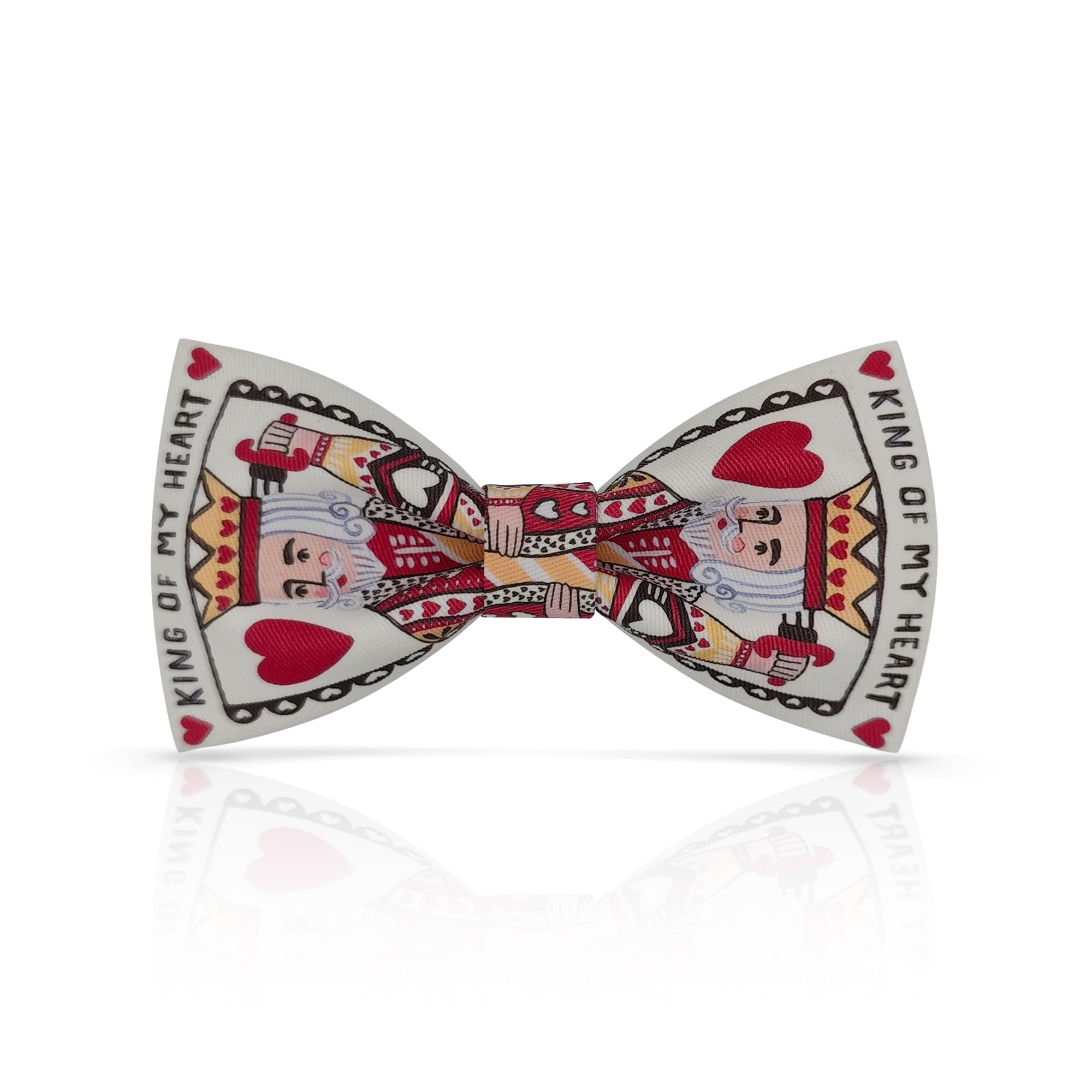 Série Fashion - Casino Poker Nœud Papillon Fantaisie pour Garcon, Nouveauté Humour Designer à Motif de Roi de Cœur Humoristique Nœud Papillon