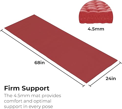 Miniatura 4 de Hello Fit Paquete de 10 tapetes de yoga antideslizantes de 68 x 24 pulgadas, tapete de gimnasio de 0.157 in de grosor para fitness y estiramiento,