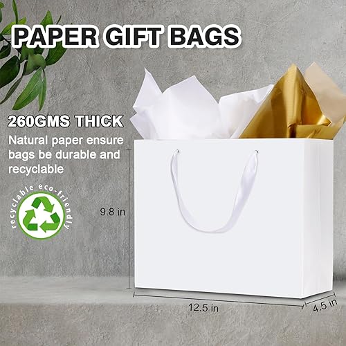 Vista 41 de 15.7" Extra Large Black Gift Bags for Presents with Tissue Paper & Ribbon Handles for Shopping, Small Business, Birthday Party, Baby Shower, Bridal