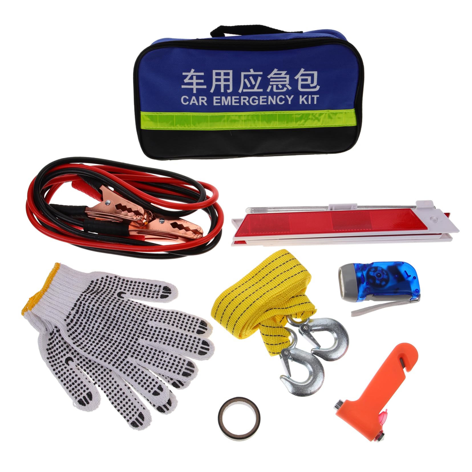 Kit di Emergenza Auto, Soccorso Stradale Affidabile Abs, Gomma, Metallo e Panno, per Ispezioni del Veicolo