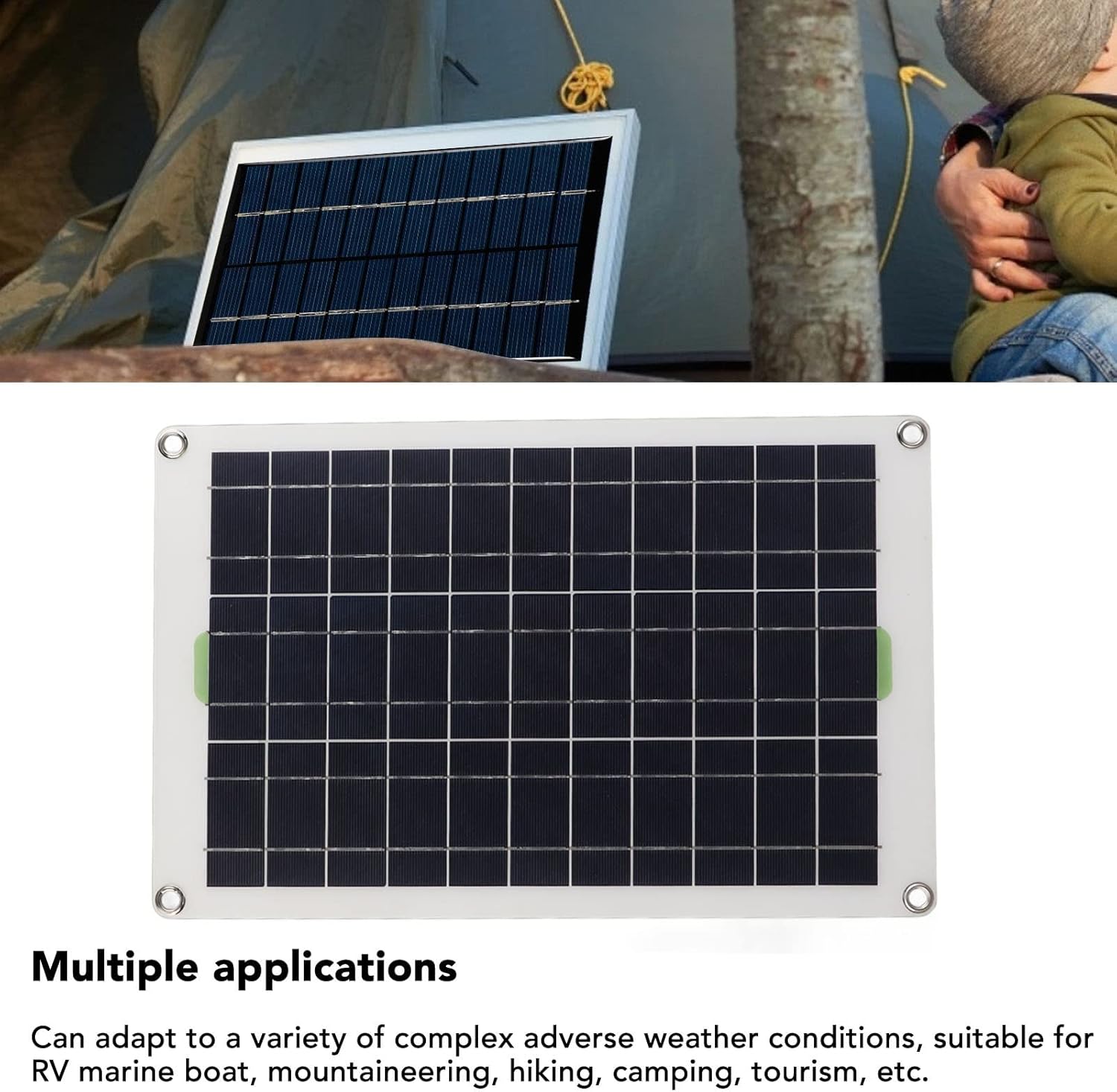Solar Panel in Outdoor Camping Setup