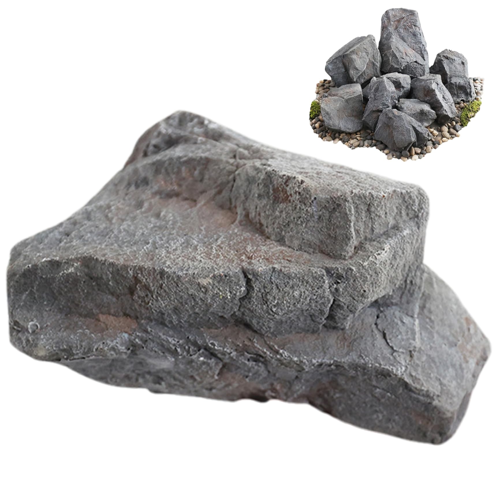 Cnafgbgg Style 1 Rocks Realistic Artificial Landscape Rock Diy Indoor Outdoor Ground Decorative Lightweight Pu Weather-Resistance Faux Rocks For Garden, Yard, Lawn (Not Hollow)