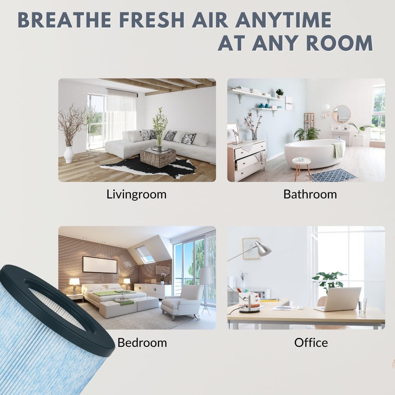 Nispira 3-in-1 True HEPA Filter Replacement Compatible with Miko 2.0 Air Purifier C102 ibuki 2.0 MA-01CW, MA-18, Okaysou AirMic4S, 4 Pack