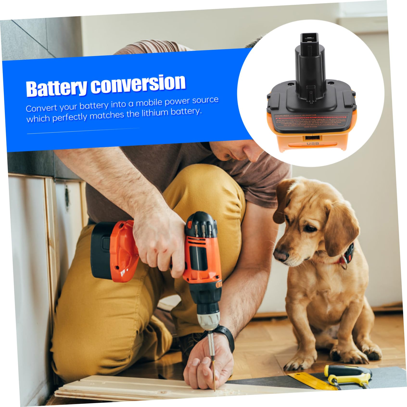 DOITOOL 2 Juegos de Convertidores de Batería Recargable, Adaptador de Carga Práctico para Herramientas Eléctricas