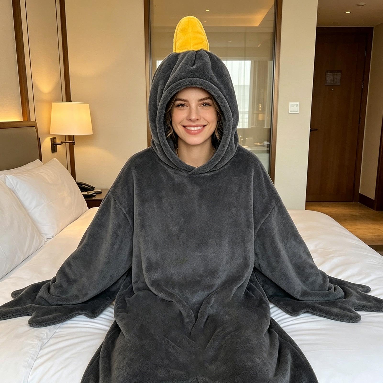 Anatra Felpa con Cappuccio Pigiama Tuta Goose Coperta Indossabile Goose Sleeping Costume | Graziosa coperta con cappuccio per la stagione fredda, camera da letto, casa, campeggio