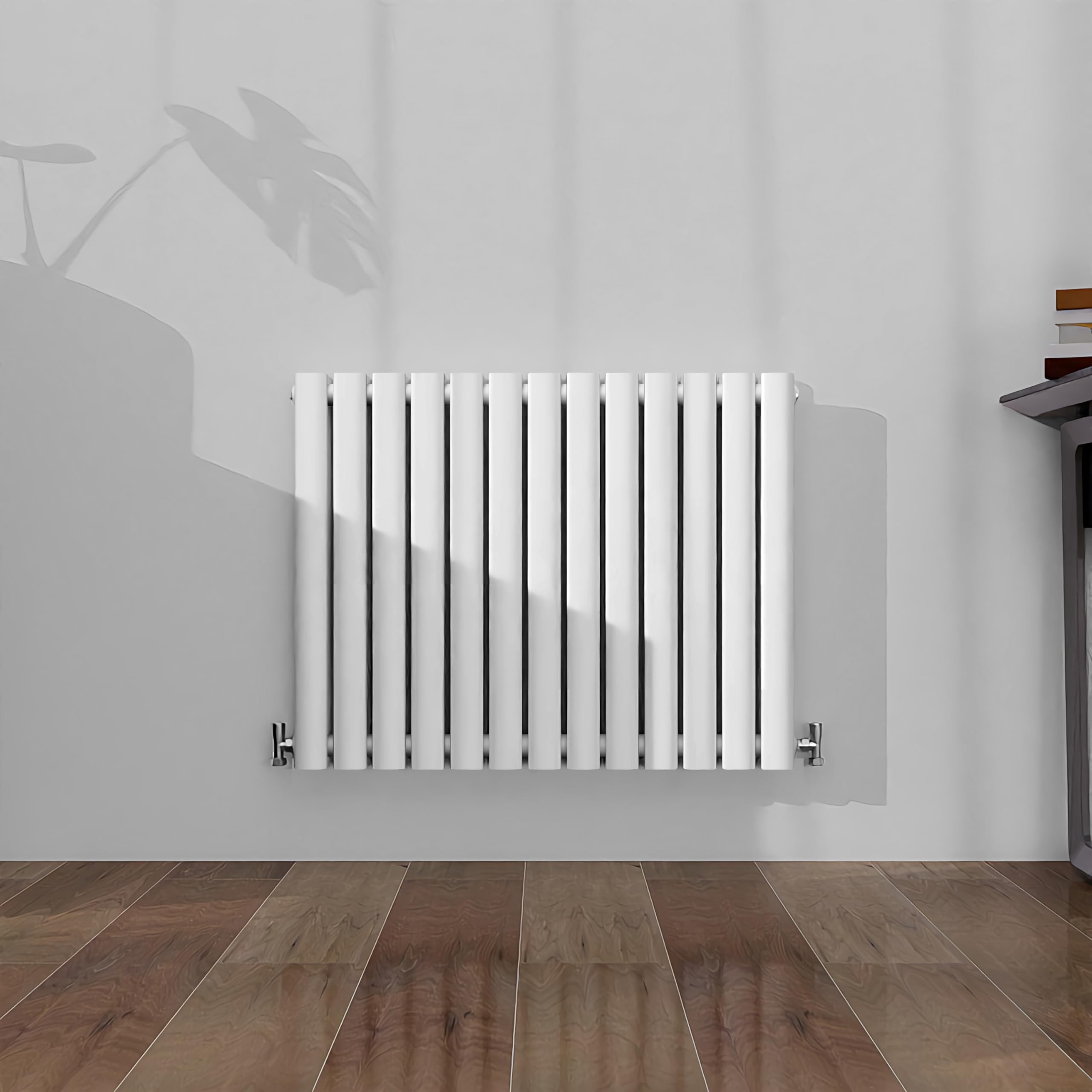 SLINE SANITARY Horizontal Oval Column Rradiator Bathroom Central Heating White 600ร767mm Double Panel Radiator