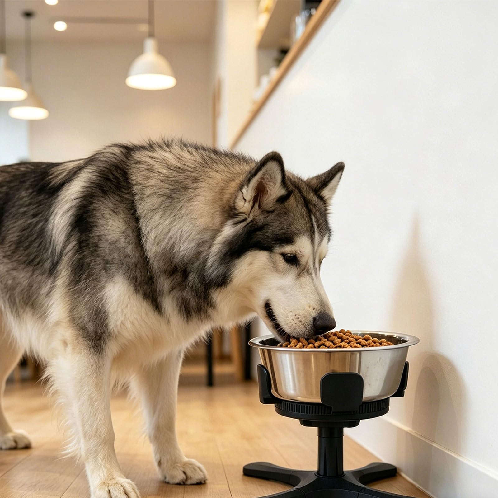 Soporte de platos estirados para mascotas que ahorra espacio, altura regulable, para comederos de mascotas, soporte portátil para alimentos para perros, cuenco elevado para perros