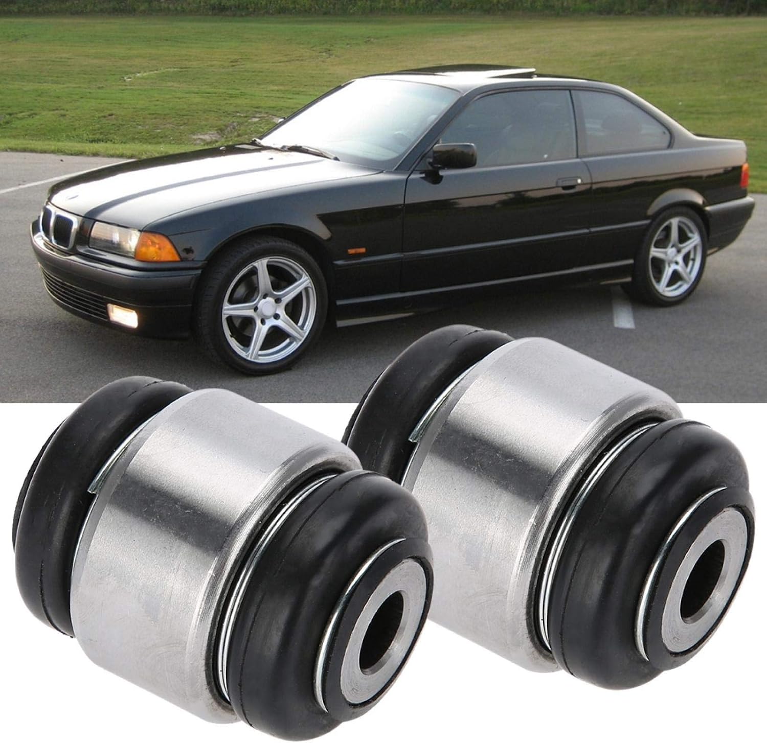 Control Arm Upper Bushing, 33321140345 2pcs Rear Control Arm Upper Bushing Replacement for E36 E46 E85 Z4 for e46 trailing bushing 33306852895 e36 rear outer trailing arm
