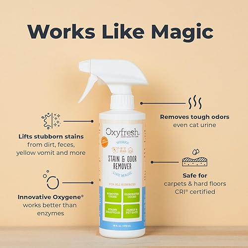 Miniatura 2 de Oxyfresh Eliminador avanzado de manchas y olores de orina para mascotas, eliminador de olores de mascotas de acción rápida para todas las