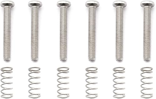 Miniatura 3 de Musiclily Pro Metric M3x20mm - Juego de tornillos y muelles de acero inoxidable para guitarra eléctrica importada, puente bajo, color original