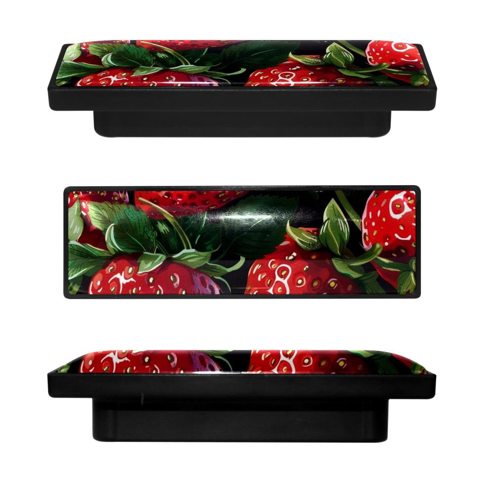 Boutons de placard rectangulaires fraise rouge lot de 4 pour cuisine