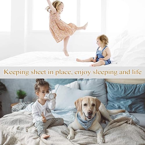 Miniatura 8 de ACEDÉCOR Correas de sábanas, clips para sábana bajera debajo del colchón para mantener las sábanas en su lugar, correas de soporte de sábanas para