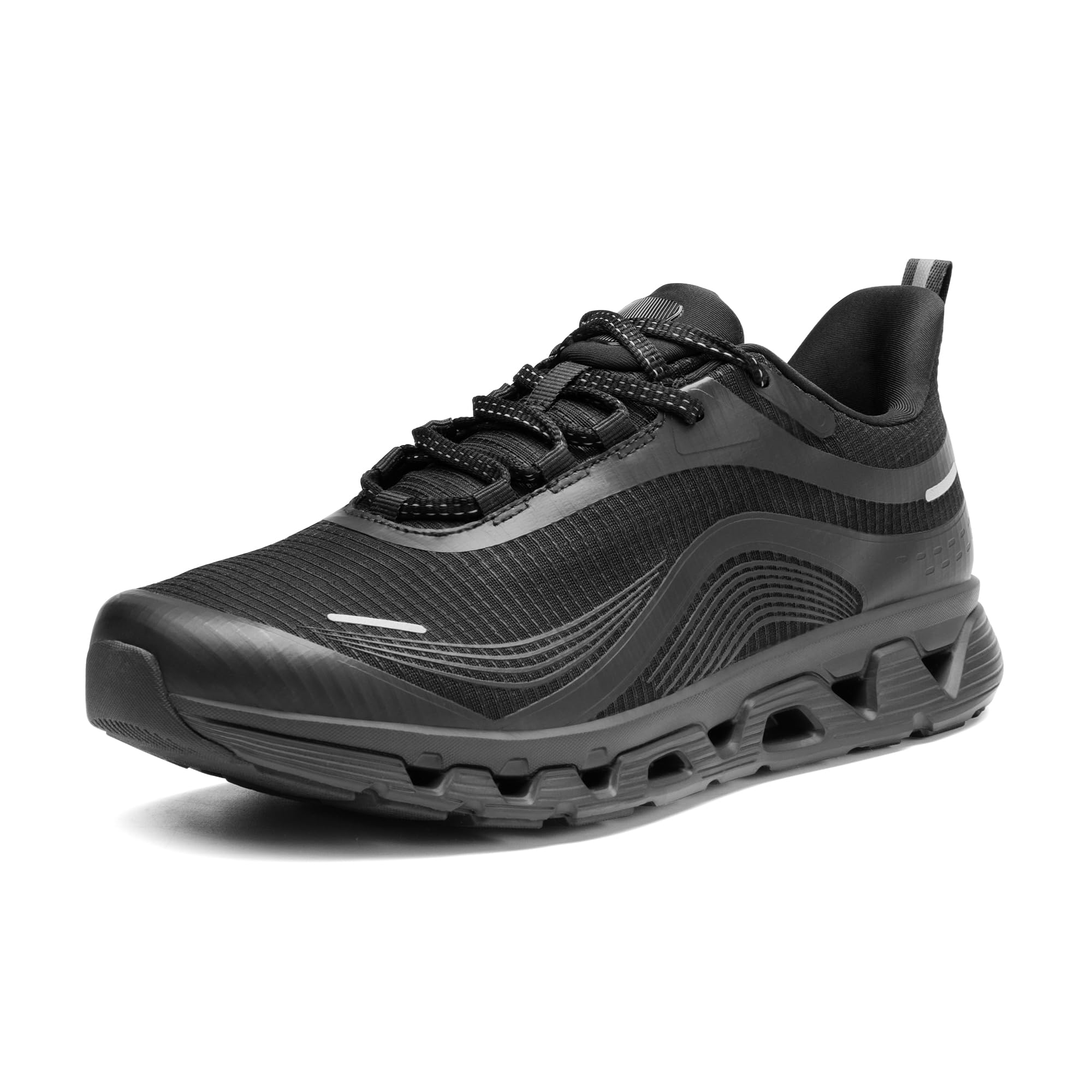 ALLSWIFIT Men's Fashion Sneakers MovePlush Comfortable Athletic Running Tennis Walking Shoes for Gym Workout Travel,Size 8.5,All Black,SARR010M