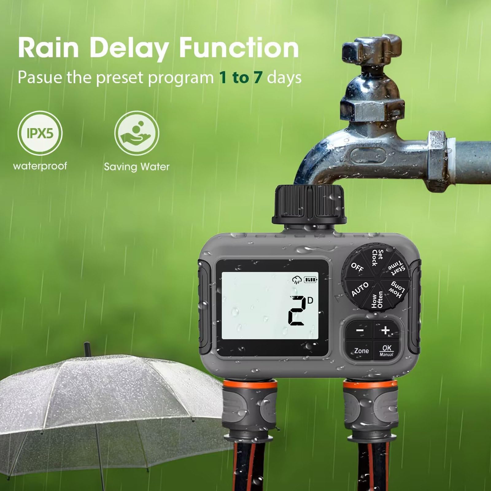 Timer automatico per irrigazione per vasi interni e spazi da giardino esterni Timer di irrigazione automatico Regolatore di irrigazione automatico
