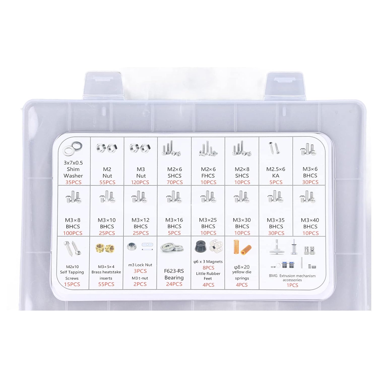 review 3D Printer Fastener Kit, 3D Printer Hardware Parts Full Various Accessories Assortment Brass Stainless Steel with Bearing for DIY Project for Voron 0.1