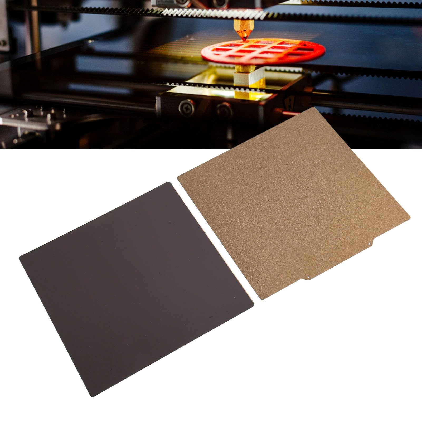 Feuille PEI 310 X 310 Mm, Plate-forme D'impression Double Face, Lit Chauffant Magnétique Amovible, lisse/texturé, Plaque de Construction en Acier à Ressort Double Face pour